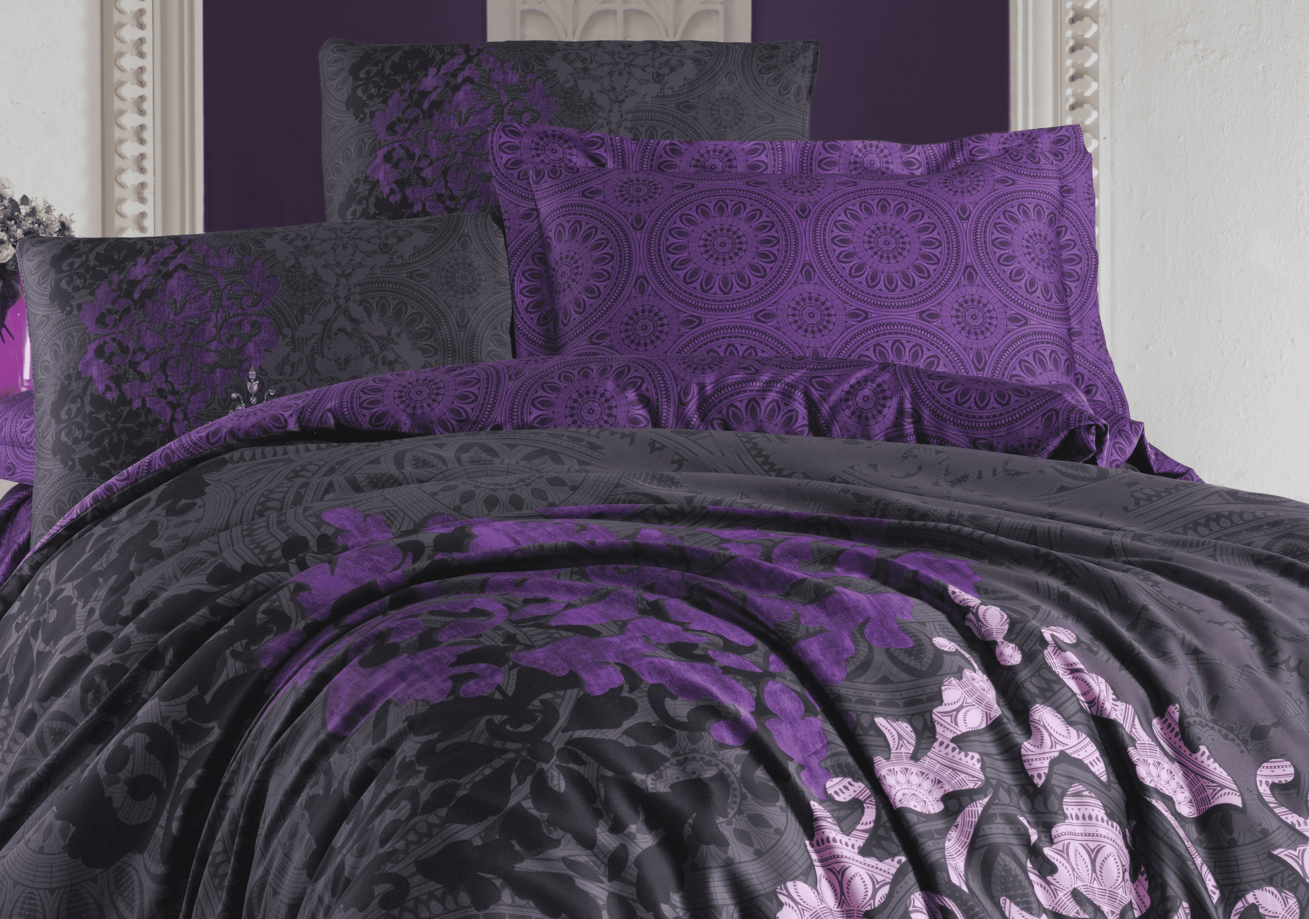 440 Спално бельо „Leylazar “ Family - Памук Сатен -7 части – с 2 единични плика-Cotton box - Image 1