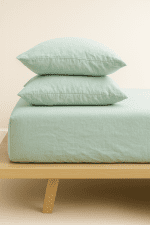 „Морска свежест“ Долен чаршаф с ластик + 2 калъфки – Памук Ранфорс – за легло 200x200 см