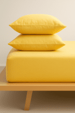 „Слънчево утро“ Долен чаршаф с ластик + 2 калъфки – Памук Ранфорс – за легло 180x200 см