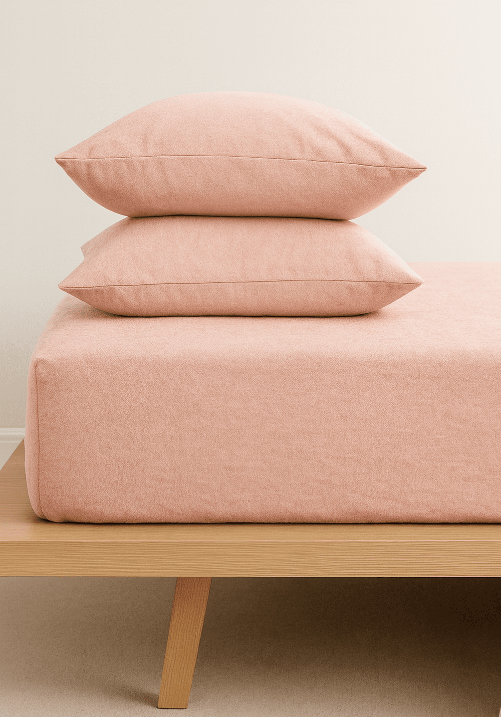 розово111 „Розов Пастел“ Долен чаршаф с ластик + 2 калъфки – Памук Ранфорс – за легло 160x200 см - Image 1