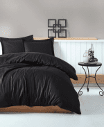 Памук сатен „Elegant Black Stripes“ – 4 части – за спалня