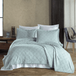 „Ментова Елегантност“ Памучно покривало с две калъфки – 230x250 см