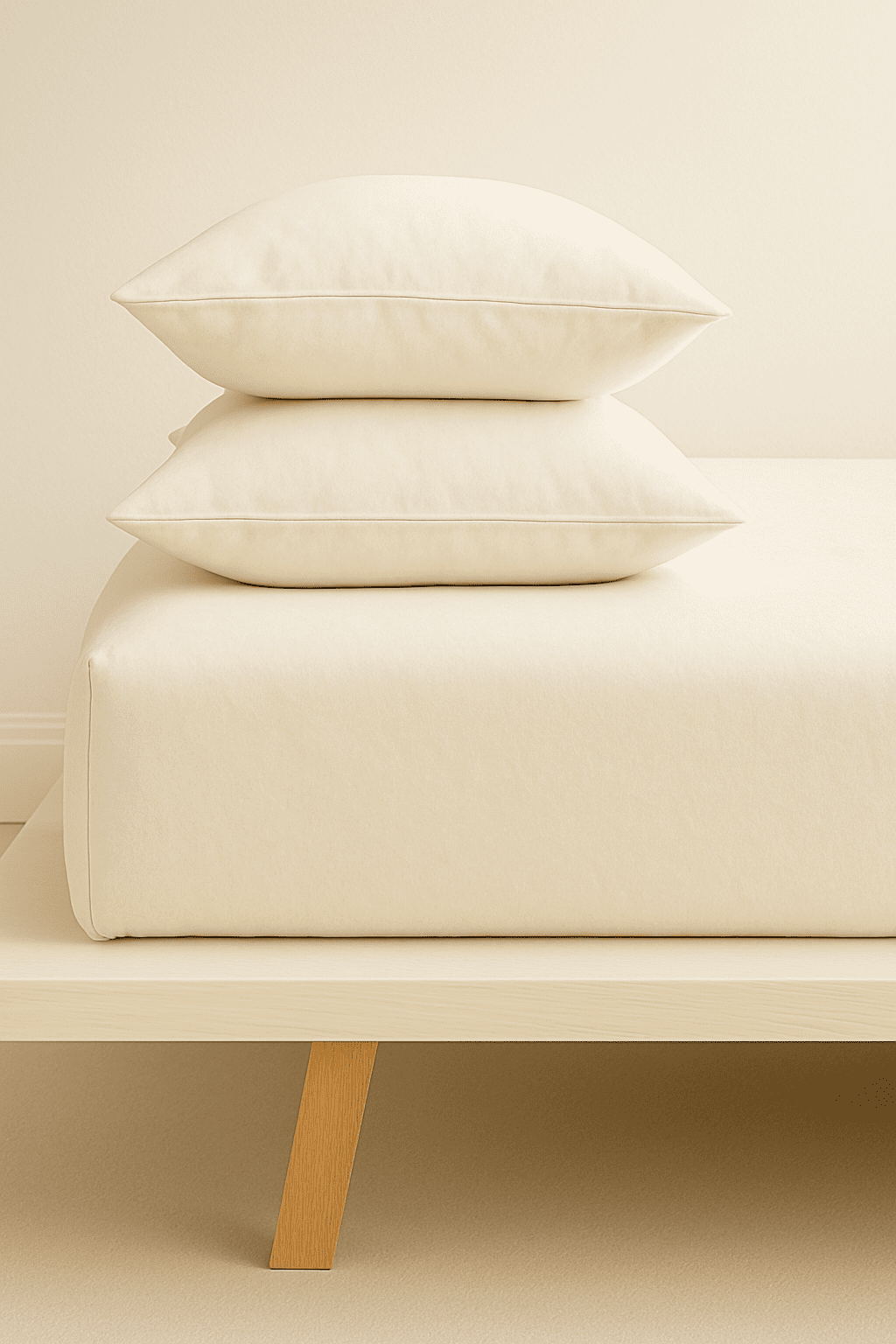 ChatGPT Image Oct 1, 2025, 02_57_02 PM „Слонова кост“ Долен чаршаф с ластик + 2 калъфки – Памук Ранфорс – за легло 160x200 см - Image 1