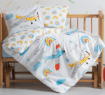„Sky Blu“ бебешко спално бельо – Памук Ранфорс – 4 части - Image 2