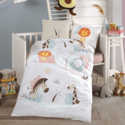 „Sweet Zoo“ бебешко спално бельо – Памук Ранфорс – 4 части