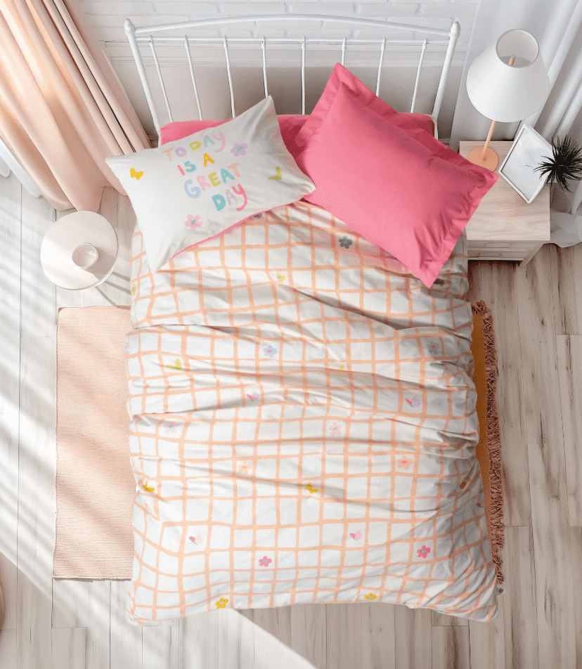 jours pink1 „Jours Pink“ спален комплект Памук Ранфорс – 3 части – за единично легло - Image 1