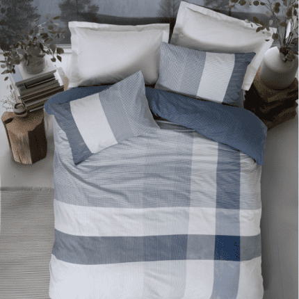 „Liva Blue“ спален комплект Памук Ранфорс – 3 части – за единично легло