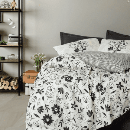 Спално бельо “Meresa Black”  Cotton Box - Памук Ранфорс – 3 части – за единично легло