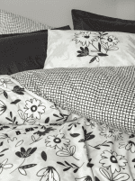 Спално бельо “Meresa Black”  Cotton Box - Памук Ранфорс – 3 части – за единично легло - Image 2