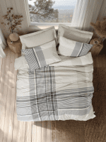 „Soren Beige“  спален комплект Памук Ранфорс – 3 части – за единично легло