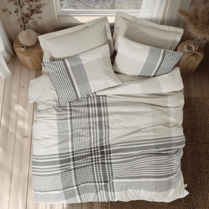 „Soren Beige“  спален комплект Памук Ранфорс – 3 части – за единично легло
