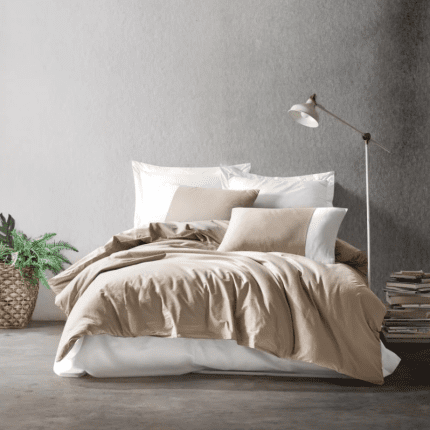 Спално бельо „Vizon Cream“ Cotton Box - Памук Ранфорс – 3 части с ластик – за единично легло