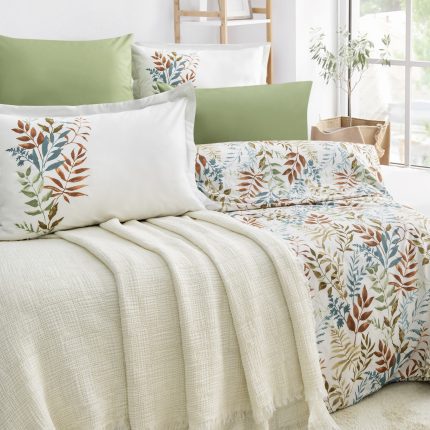 „Linum Ekru“ комплект Перкал с покривало Муселин – 7части