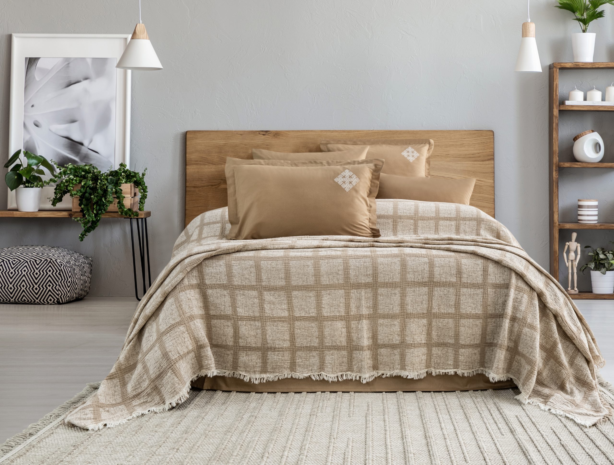 _DSF9097 copy „Carelia Beige“ комплект Перкал с покривало Муселин – 6части - Image 1