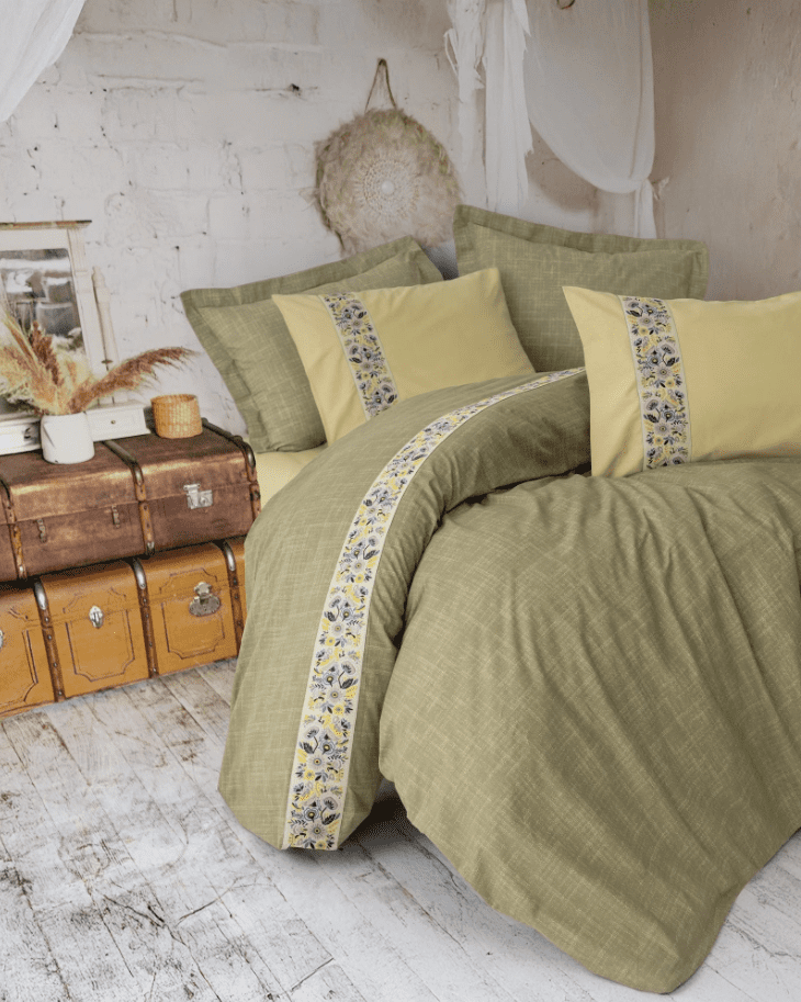 Elowen1 „Elowen“ Спален комплект Памук Ранфорс – 4 части – за двойно легло | COTTON BOX - Image 1